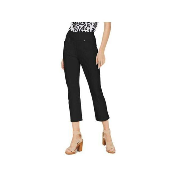 INC‎ International Concepts Deep Black Skinny Leg Cropped Pants Women's Size 0 - Picture 1 of 8